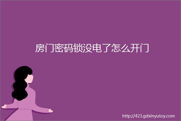 房门密码锁没电了怎么开门